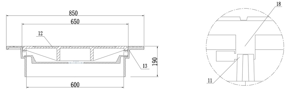 檢查井蓋剖面圖 